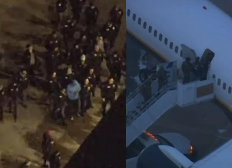 En las imágenes publicadas se observa cómo desciende de un avión en una base militar ubicada en Nueva York. Foto: Tomada de redes sociales