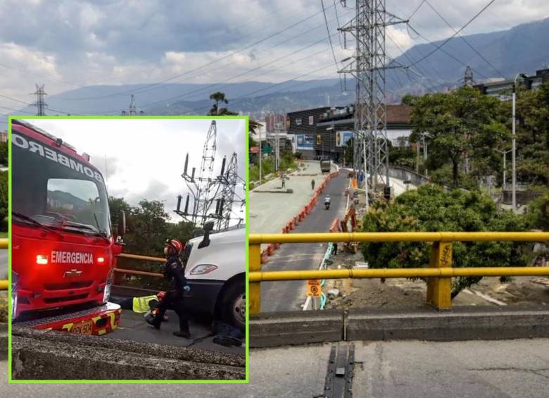el accidente ocurrió sobre el puente del Pandequeso que une a Sabaneta e Itagüí. Foto: EL COLOMBIANO y Cortesía