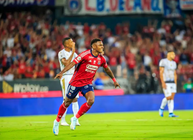 El delantero Brayan León Muñiz anotó el último gol que el Medellín le marcó al Deportivo Cali. FOTO: CAMILO SUÁREZ