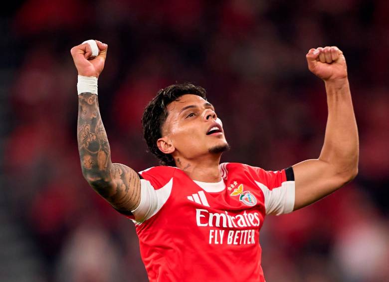 Richard Ríos fue incluido en el once ideal de la semana en la Champions League tras su gol y asistencia frente al Napoli. Foto: GETTY.