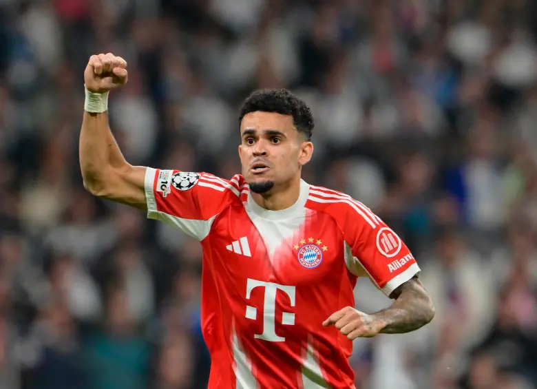 Luis Díaz se convierte en el tercer colombiano en marcarle al Real Madrid en la Champions League. Ya lo habían conseguido James Rodríguez en 2018 y Luis Muriel en 2021. FOTO: Getty