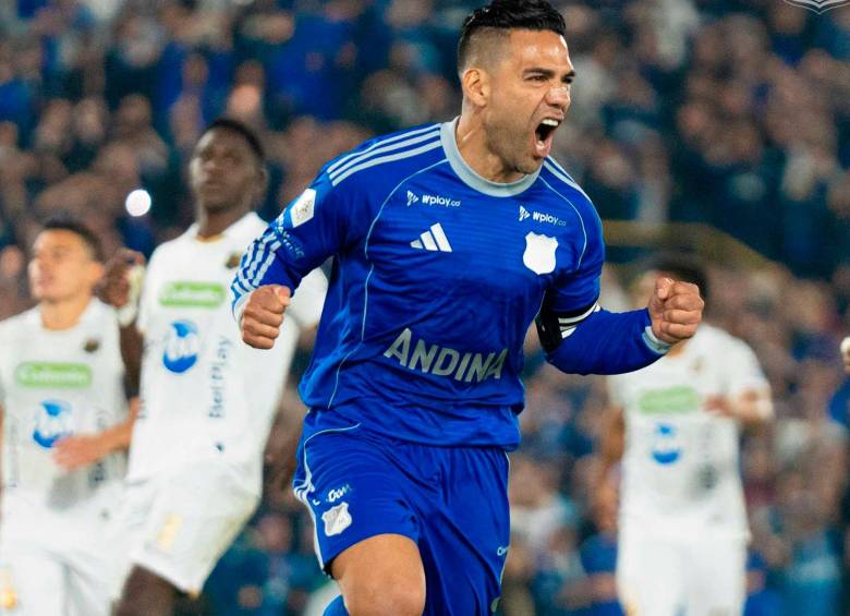 El delantero samario Falcao García cumplió 40 años el 10 de febrero de este año. Es uno de las figuras veteranas de la Liga colombiana. Foto: tomada del x de @MillosFCoficial