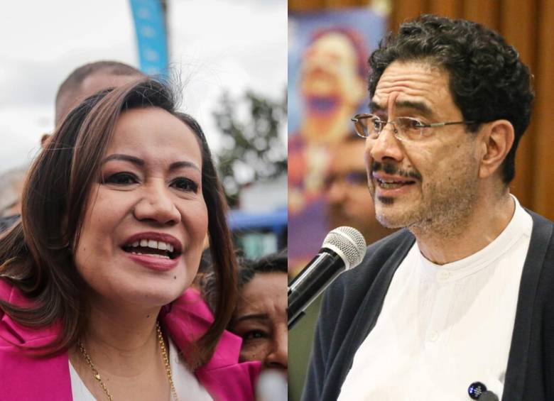 En el lado izquierdo, Carolina Corcho; en la derecha Iván Cepeda, ambos precandidatos presidenciales del Pacto Histórico. Fotos: Colprensa