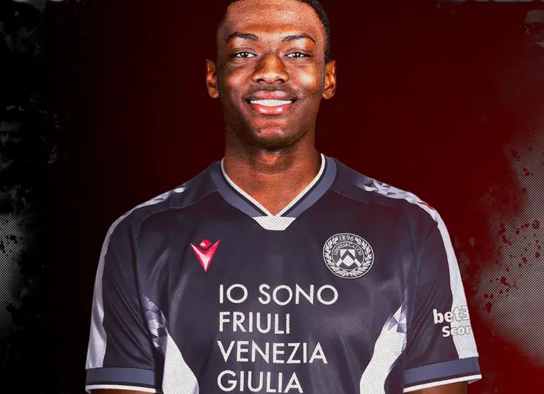 El extremo colombiano Juan David Arizala debutó con el Medellín en 2023. Firmó contrato con Udinese de Italia hasta junio del 2030. Foto: tomada del x de @Udinese_1896