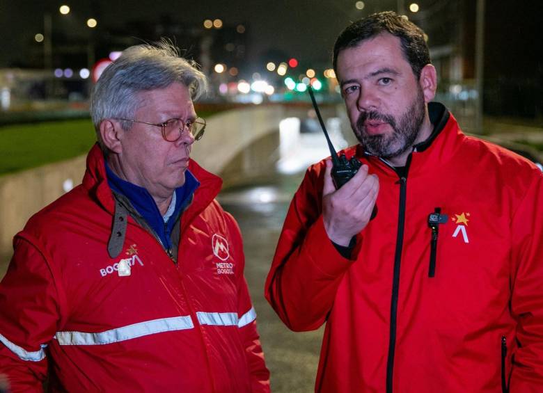 El gerente del Metro de Bogotá, Leonidas Narváez, y el alcalde Carlos Fernando Galán. FOTO: METRO DE BOGOTÁ