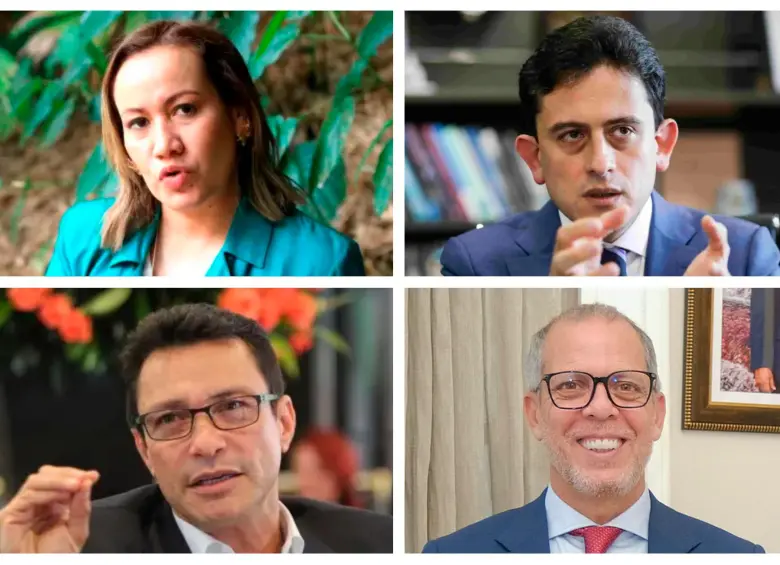 Arriba, a la izquierda: Carolina Corcho; a la derecha, Luis Carlos Reyes. Abajo, a la izquierda: Carlos Caicedo; a la derecha, Alfredo Saade. FOTO: EL COLOMBIANO/COLPRENSA/PRESIDENCIA