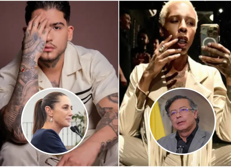 La presidenta de México, Claudia Sheinbaum, confirmó la colaboración entre los dos países para esclarecer la muerte de B King y DJ Regio Clown. FOTO: Redes sociales @bkingoficial, @regioclownn, @Claudiashein y Presidencia de Colombia