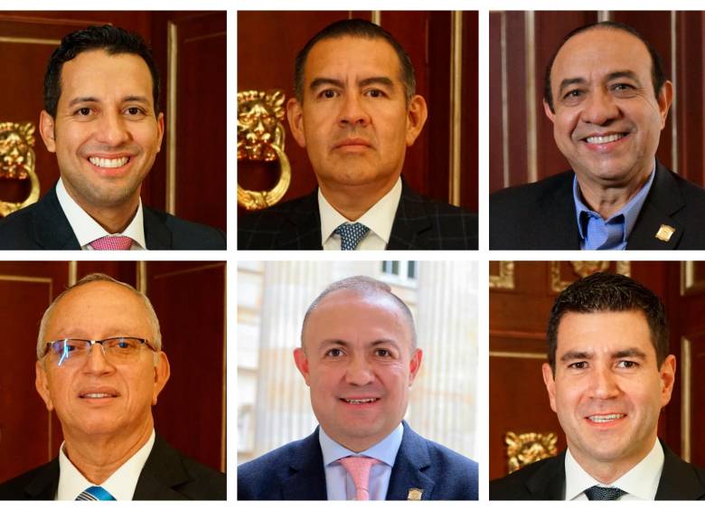 Arriba, de izquierda a derecha: Julián López, Wilmer Carrrillo y José Eliécer Salazar. Abajo, en el mismo orden: Jorge Eliécer Tamayo, Néstor Leonardo Rico y Juan Carlos Wills. FOTO: ARCHIVO PARTICULAR 