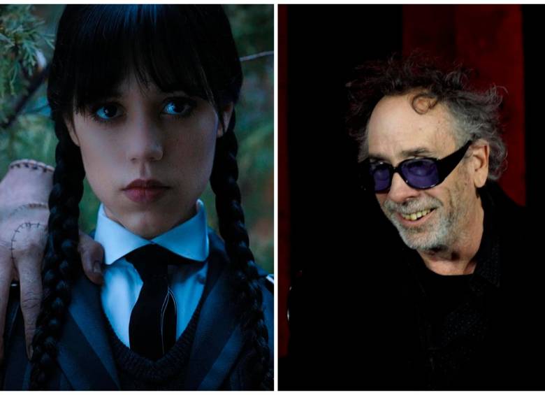 Merlina regresa a Netflix con una segunda temporada que combina el estilo gótico de Tim Burton (derecha), la interpretación de Jenna Ortega (izquierda) y nuevas historias de la Familia Addams. FOTOS cortesía Netflix y Colprensa