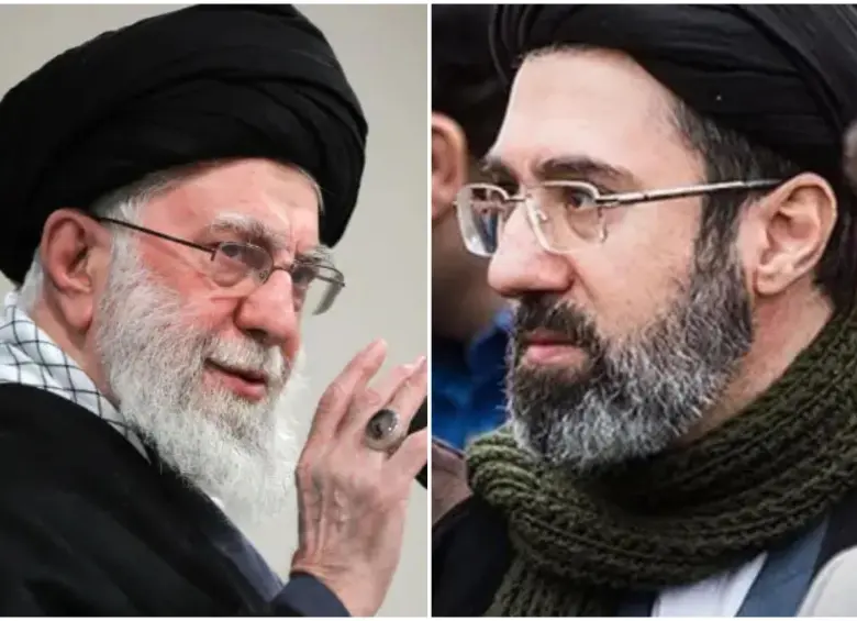 Mojtaba Jameneí (derecha), el segundo hijo de Alí Jameneí (izquierda), se convirtió en el líder supremo de Irán. FOTO: Xinhua y Tasnim News – Wikimedia Commons – Licencia CC BY 4.0