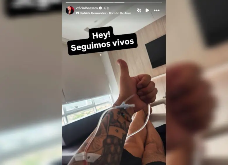 El mensaje que dio el humorista bogotano Hassam en sus redes tras ser hospitalizado. Foto: Captura de Instagram @oficialhassam