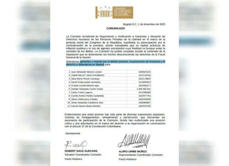 Esta la es la carta que fue firmada por 31 congresistas de la bancada del Gobierno Nacional. Foto: Captura carta 