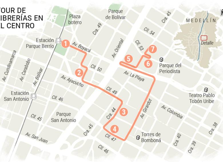 Los libros tienen un tour en el centro de Medellín