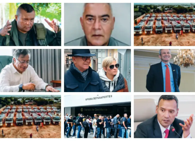 Un collage sobre algunos de los escándalos del Gobierno Petro. FOTOS: CORTESÍA