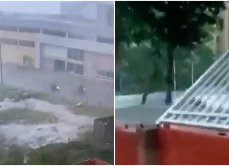 Varios sectores de Barranquilla se vieron afectados por el vendaval de este martes. FOTOS: Capturas de video