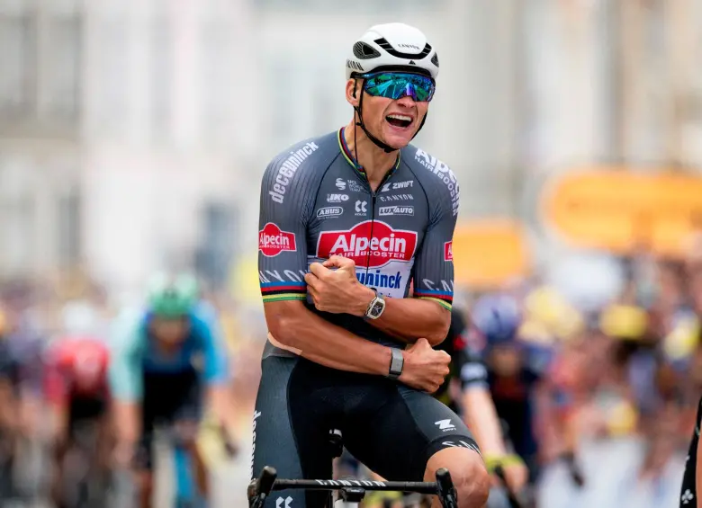El ciclista neerlandés Mathieu Van der Poel ganó la segunda etapa de Tour de Francia en su carrera deportiva. La anterior se remontaba a 2021. FOTO: TOMA DEL X DE @LeTour