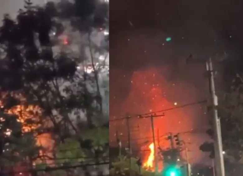 Cerca a Unicentro se presentó un incendio de vegetación. Foto: captura de videos ciudadanos
