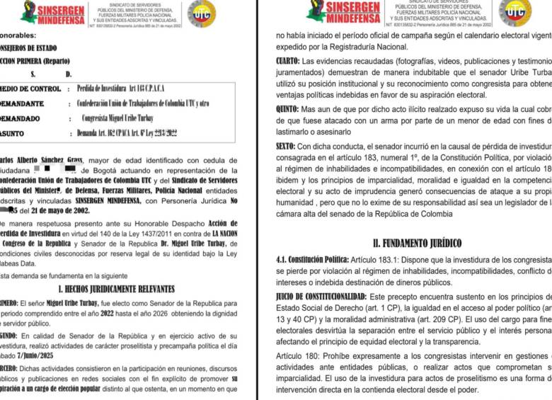 La demanda de los sindicatos de Mindefensa fue presentada ante el Consejo de Estado. Foto: Cortesía
