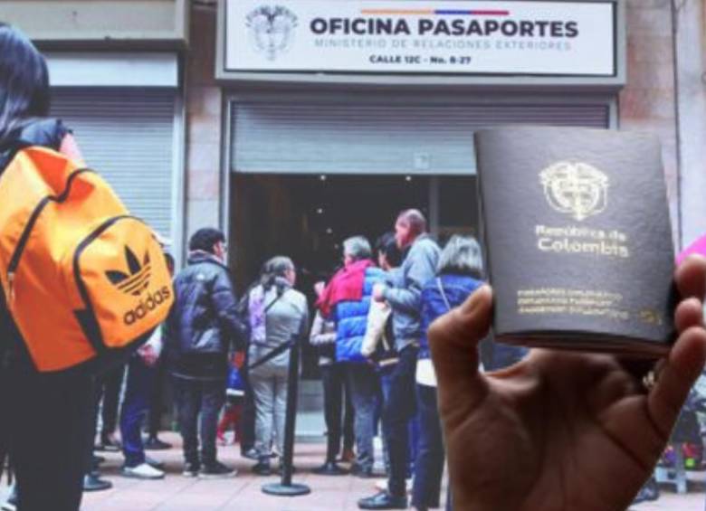 En la Oficina de Pasaportes de Bogotá se presentaron ayer múltiples filas de personas confundidas por la situación. La Cancillería indicó que al parecer fue un ataque cibernético el causante de la falla. FOTO COLPRENSA