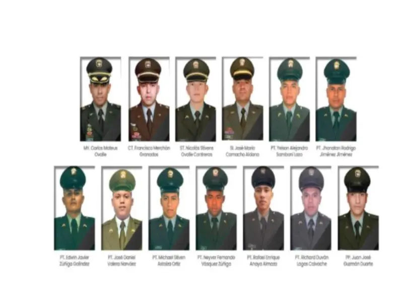 Estos fueron los policías asesinados por las Disidencias de las Farc en Amalfi. FOTO: cortesía