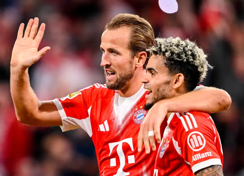 El delantero Harry Kane encontró en Luis Díaz un gran socio en la delantera del Bayern. FOTO GETTY