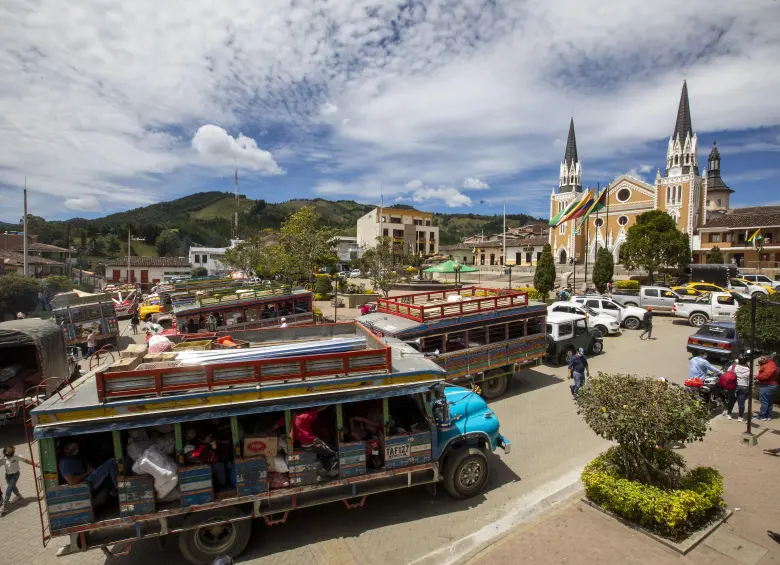 Imagen de referencia del parque de Abejorral, donde ocurrieron los hechos. Foto: EL COLOMBIANO