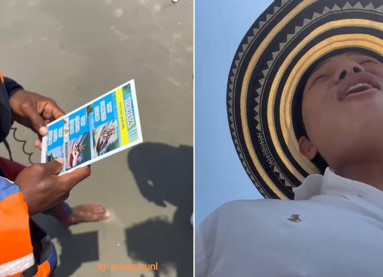 El colombocoreano Jeong Hung Lee López se hizo pasar por extranjero para mostrar las estafas en Cartagena. FOTOS: Capturas de video 