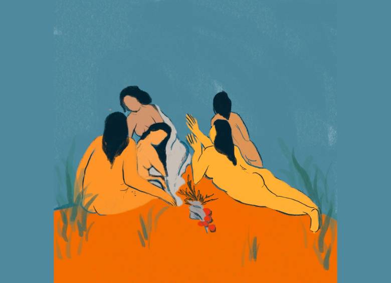 Título ilustración: Mujeres / Alejandra Pérez / @ale_perek / Técnica: Colores, acuarelas y acrílico / 2020 