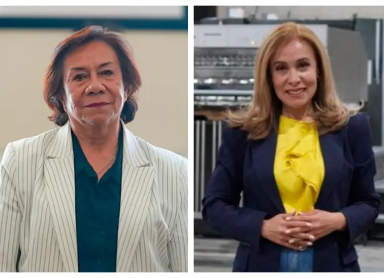 La canciller Villavicencio (izquierda) y la gerente de la Imprenta, Alba Liliana León (derecha), serán investigadas disciplinariamente. La Contraloría también había encendido las alertas. FOTO: PRESIDENCIA/X @LeonViviana