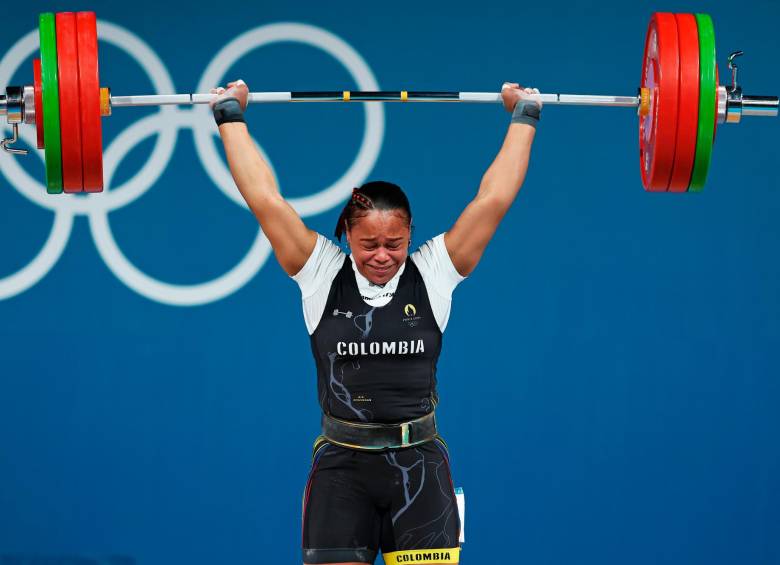 La antioqueña Mari Leivis Sánchez le entregó la tercera medalla al país, y segunda en las pesas de París. FOTO GETTY