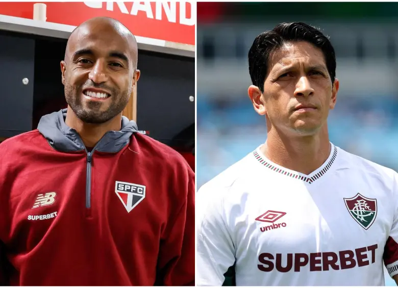 Los goleadores de los equipos brasileños, Lucas Moura y Germán Cano. FOTO: Redes sociales Fluminense y São Paulo