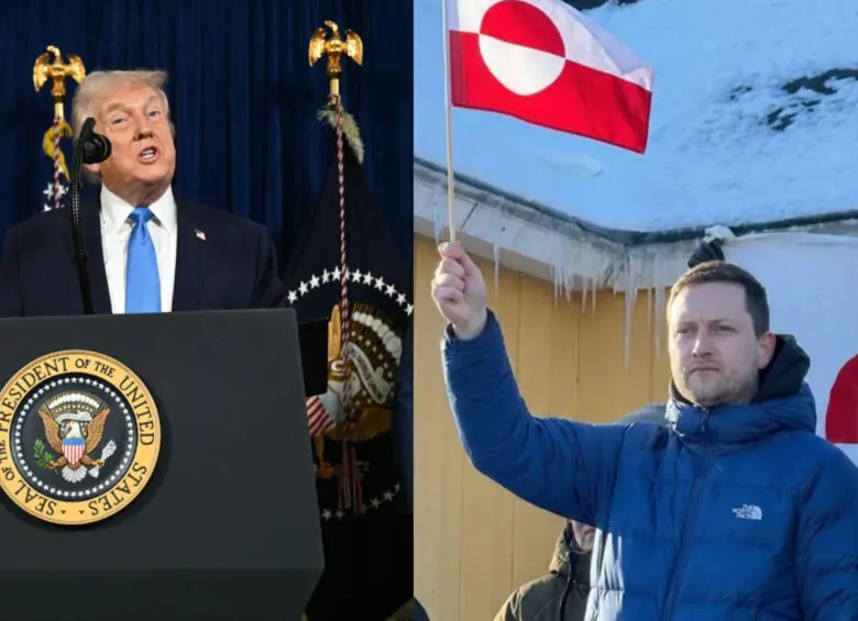Para frenar los deseos de Trump por anexar Groenlandia a Estados Unidos, el primer ministro de la isla ubicada en el Ártico, Jens-Frederik Nielsen, ha anunciado su cooperación con la Otan. Fotos: AFP y Facebook