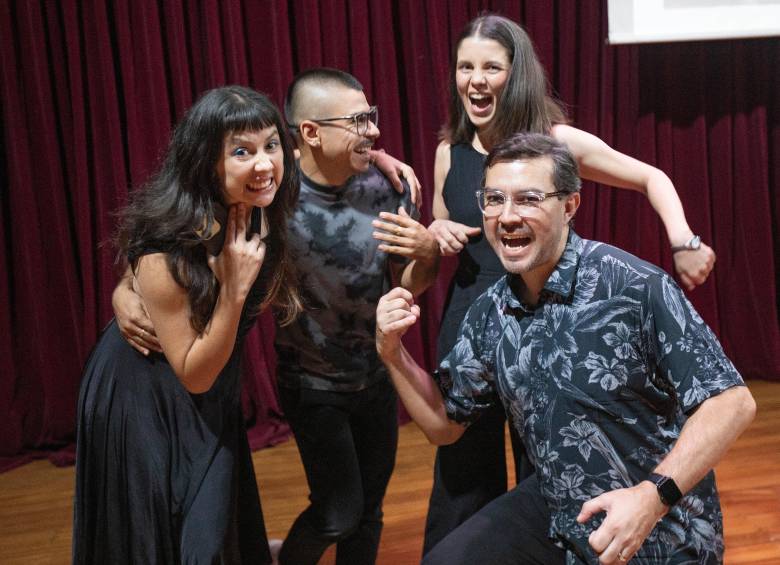 De izquierda a derecha Flora Rodríguez, Ferney Arboleda, Valeria Wills y Shamir Rojas. Foto Esneyder Gutiérrez. 
