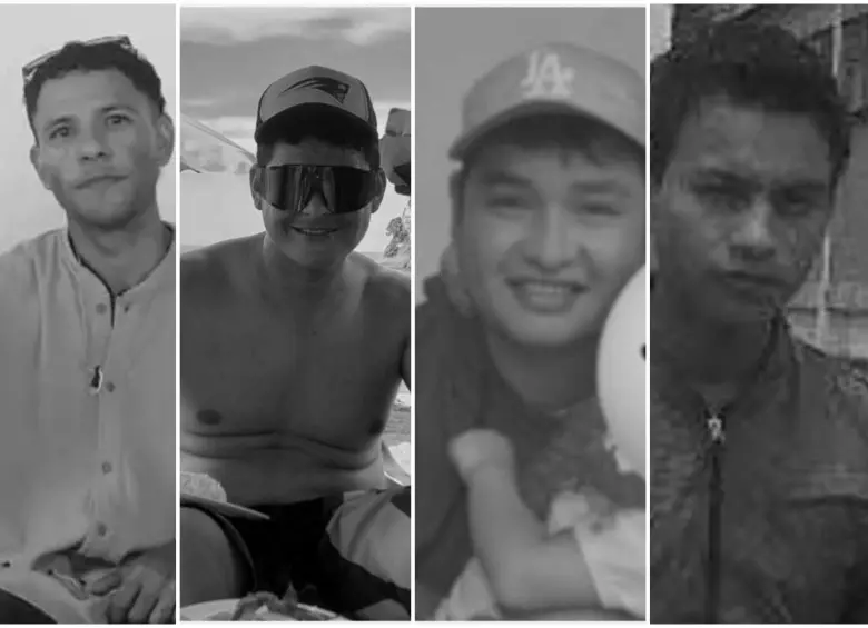 Ellos son cuatro de los cinco jóvenes asesinados en Mocoa. FOTO: Cortesía redes sociales y medio local La Nación