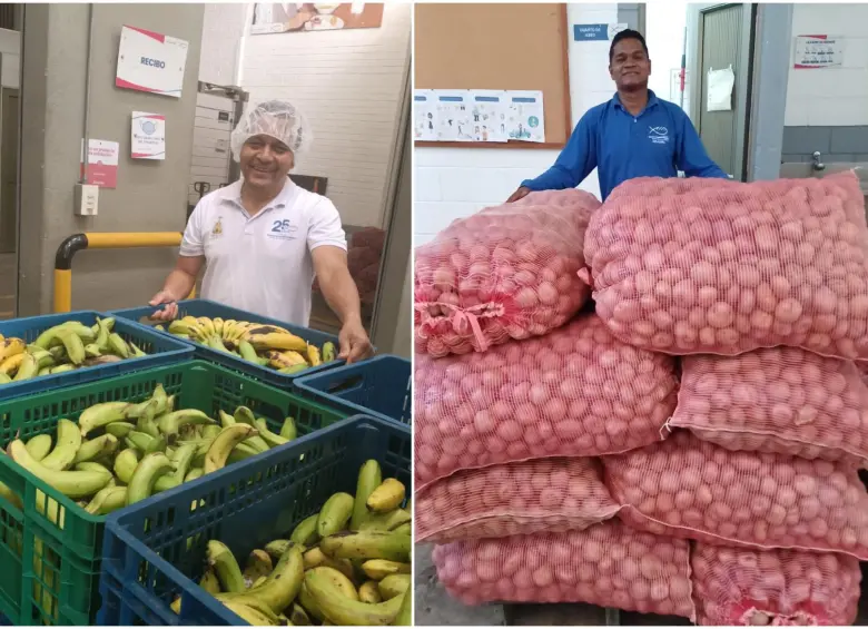 Algunos de los alimentos que recogen para los más necesitados en la ciudad de Medellín. FOTO: Cortesía Banco de Alimentos de Medellín