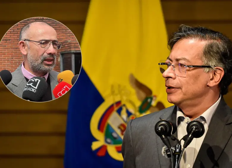 Hermes Darío Lara, presidente de la Corporación de Jueces y Magistrados, y el presidente Gustavo Petro. FOTO: Colprensa