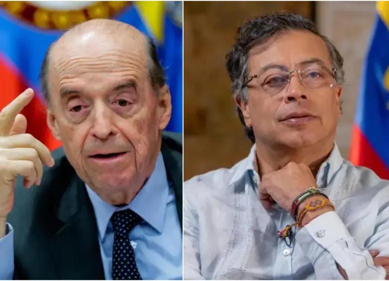 Por medio de cartas y audios, el excanciller Álvaro Leyva ha mostrado su oposición al gobierno del presidente Gustavo Petro. FOTO: COLPRENSA Y PRESIDENCIA 