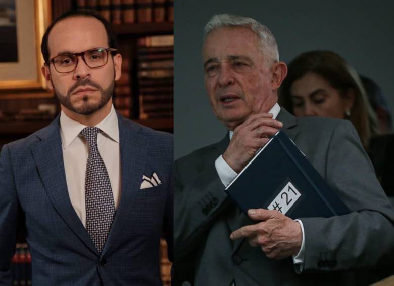 El precandidato Abelardo de la Espriella y el expresidente Álvaro Uribe. FOTO: COLPRENSA