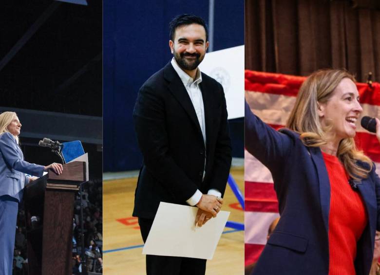 Abigail Spanberger, Zohran Mamdani y Mikie Sherrill, las grandes sorpresas demócratas que ganaron las elecciones locales en Estados Unidos. FOTO: @SpanbergerForVA, @MikieSherrill vía X, AFP. 