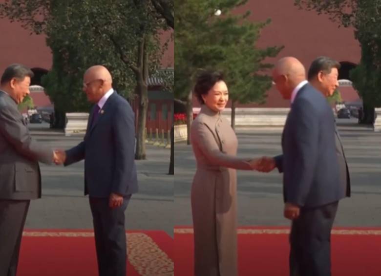 Presidente de la Asamblea Nacional, Jorge Rodríguez, en la parada militar China. Foto: captura de video