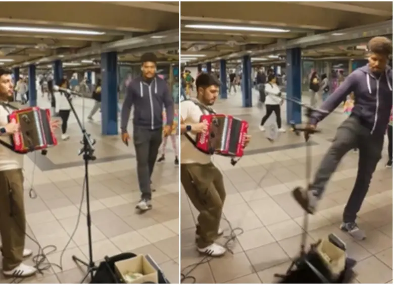 El protagonista de esta historia fue un artista identificado como Alejo Portela, un joven músico colombiano que canta en Nueva York. FOTO: Captura video redes sociales @alejoportelaa