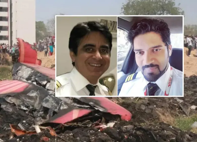 La última conversación conocida en las cajas negras del avión Boeing 787, entre el piloto al mando del avión, Sumeet Sabharwal, y su copiloto Clive Kunder, de 32 años, dejaron incognitas. FOTO: Xinhua y redes sociales