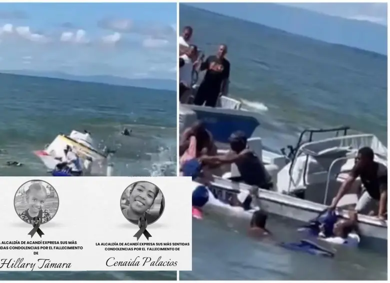 Adelante, las dos víctimas del incidente naval en el Golfo de Urabá. Atrás, instantes de la tragedia. FOTO: imágenes tomadas de redes.