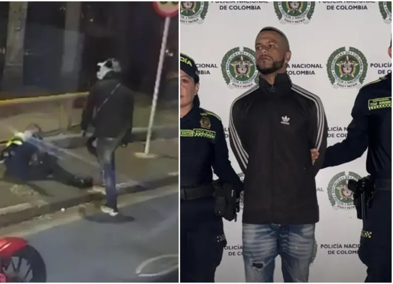 Luego de atacar al agente de tránsito, el sujeto fue capturado por la Policía. FOTO: Captura video de redes sociales @AntonioMinotta y Policia Nacional