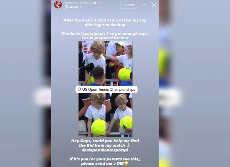 Kamil Majchrzak publicó una historia para encontrar al menor. Foto: redes sociales 