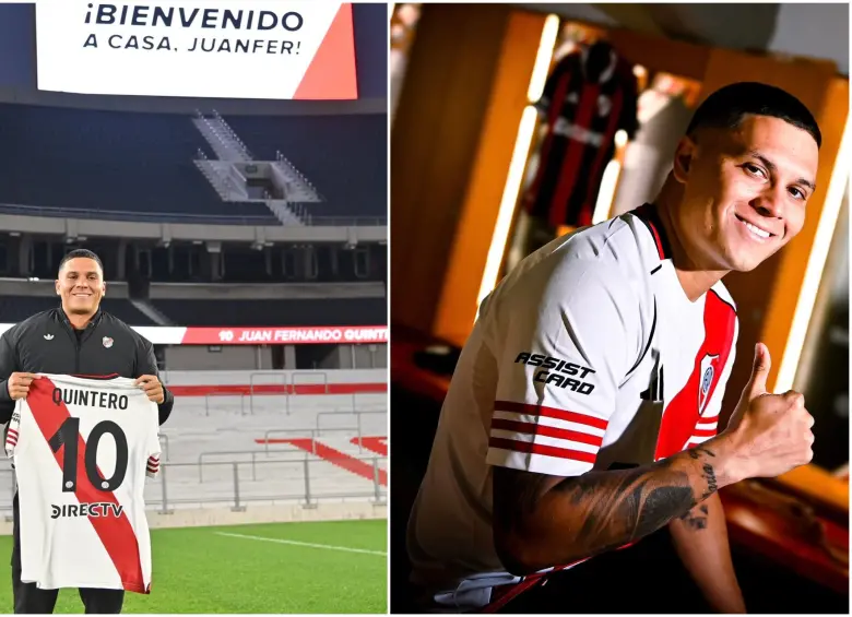 Juan Fernando Quintero fue presentado nuevamente como jugador del club argentino, del cual es ídolo. FOTO: Redes sociales River Plate