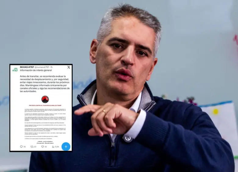 El gobernador Andrés Julián mostró su indignación por la decisión de Invías, quien siendo una entidad estatal, compartió un comunicado de un grupo guerrillero. Fotos: Julio César Herrera Echeverri y Captura de X @numeral767