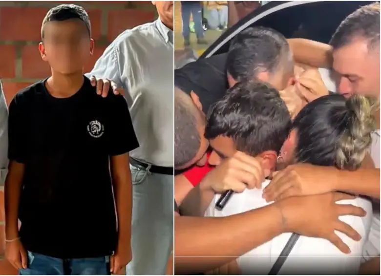 Lyan José Hortúa tiene 11 años y estuvo secuestrado durante 18 días. Las autoridades ofrecían una millonaria recompensa por información sobre sus captores. FOTOS: Cortesía y captura de video