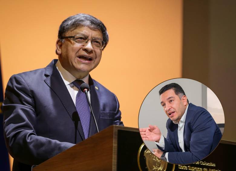 Jorge Enrique Ibáñez, magistrado de la Corte Constitucional y el ministro de Justicia (e), Andrés Idárraga. Foto: Colprensa