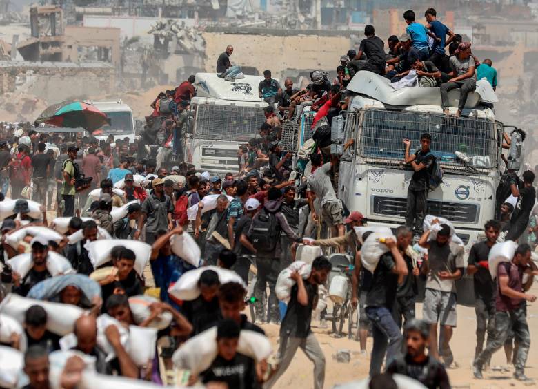 Los habitantes de la Franja de Gaza dependen de los alimentos donados por autoridades extranjeras. FOTO: XINHUA